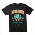 "Strength Superior Squad" Vintage Gym Bulldog T-Shirt – Power & Team Spirit