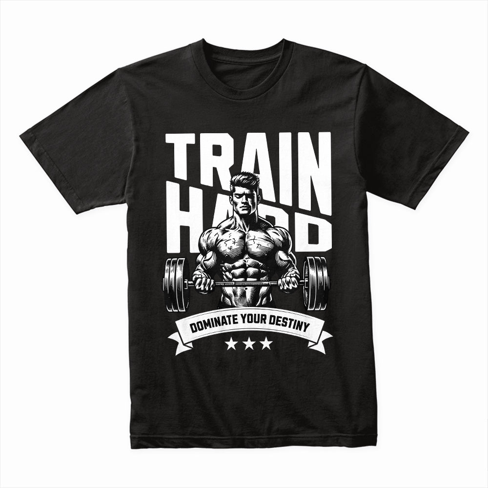 Train Hard Gym T-Shirt – Dominate Your Destiny | Fitness Motivation Tee