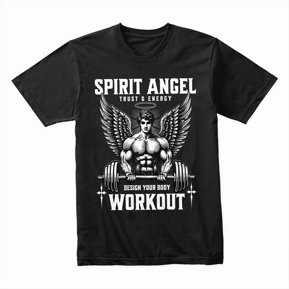 "Spirit Angel Workout" Gym T-Shirt – Trust, Energy & Strength