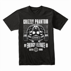 "Grizzly Phantom" Powerlifting Bear Gym T-Shirt – Strength & Elevation