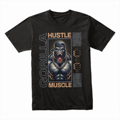 "Gorilla Hustle Muscle" Gym T-Shirt – Power, Strength & Grind