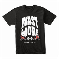 "Beast Mode - Never Give Up" Motivational Gym T-Shirt