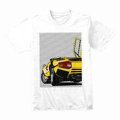Countach Rear Legend T-Shirt — Retro Yellow Supercar Edition