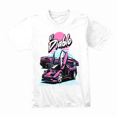 El Diablo Retro Supercar T-Shirt — Vaporwave Dream Edition