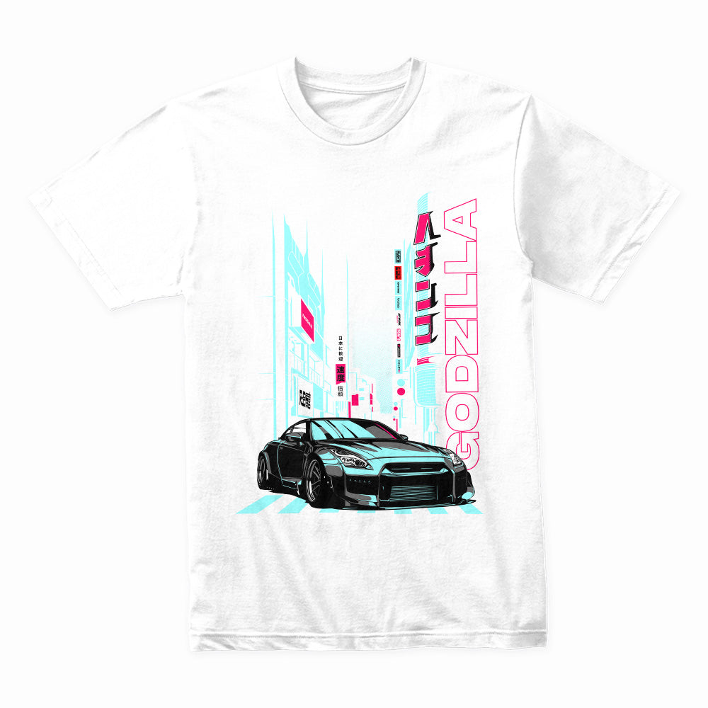 Neon Godzilla Street T-Shirt — GT-R Midnight City Edition