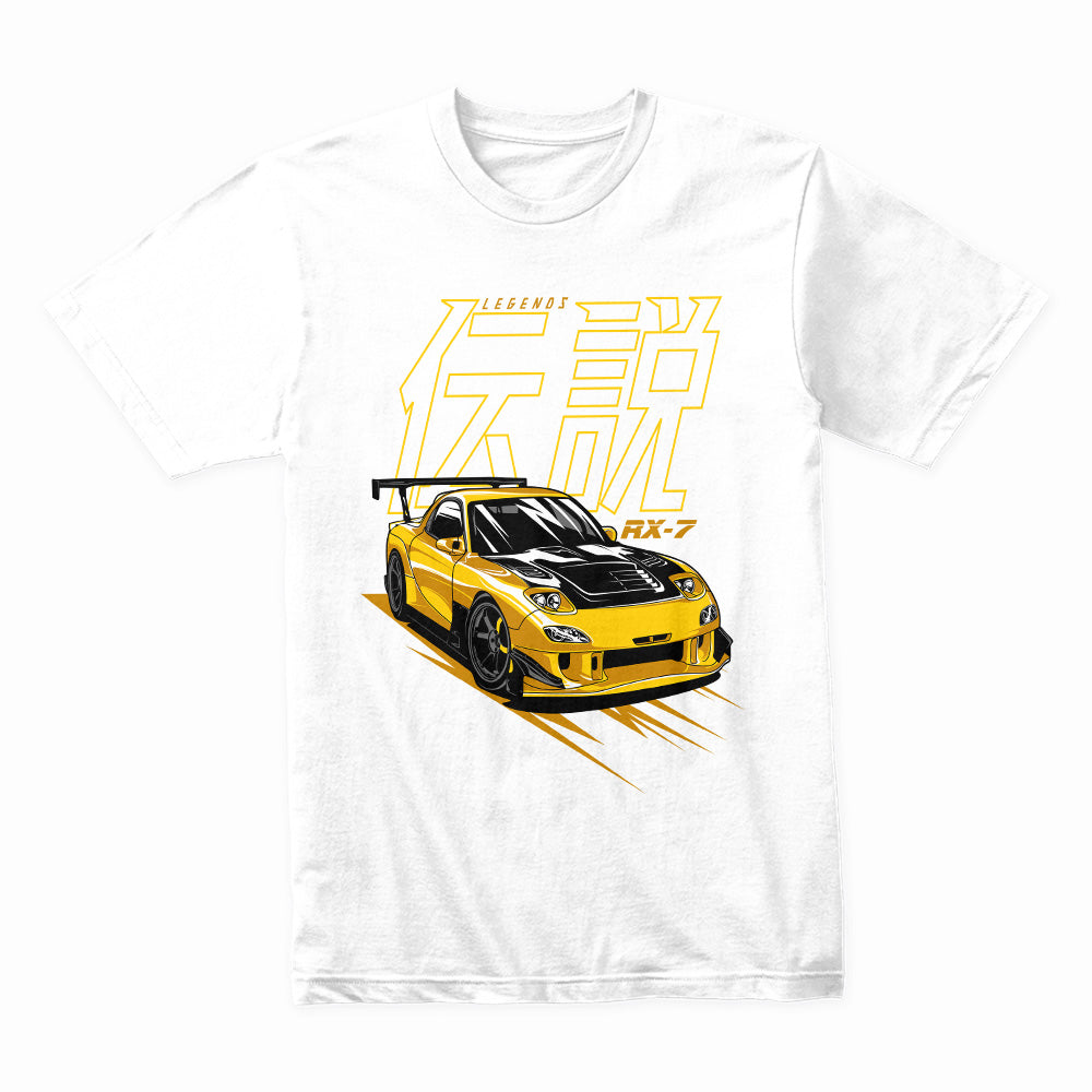 RX-7 Rotary Legends — Yellow Drift King T-Shirt