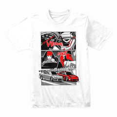 JDM Street Racer Manga T-Shirt – Drift Battle Comic Style Tee