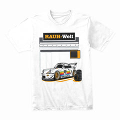 Rauh-Welt Begriff Porsche 911 T-Shirt – Vintage Apple Racing Edition
