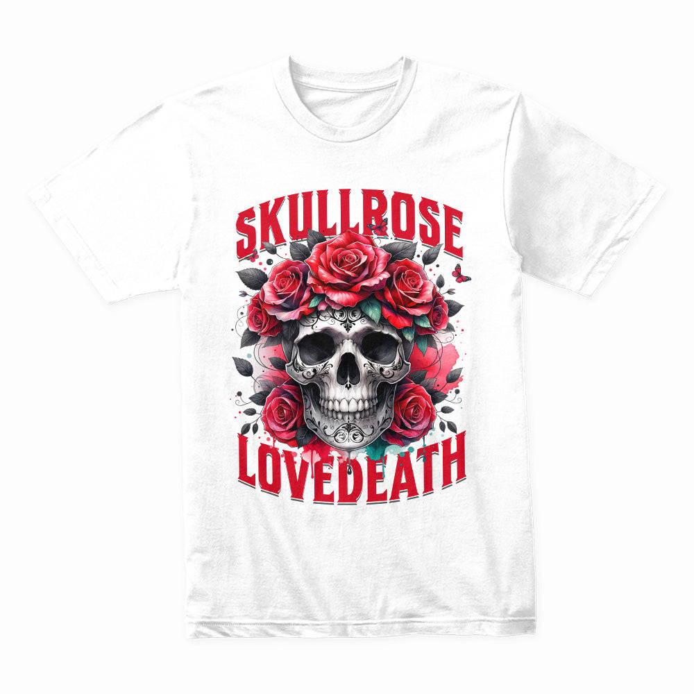 Crimson Bloom – SkullRose LoveDeath Tee