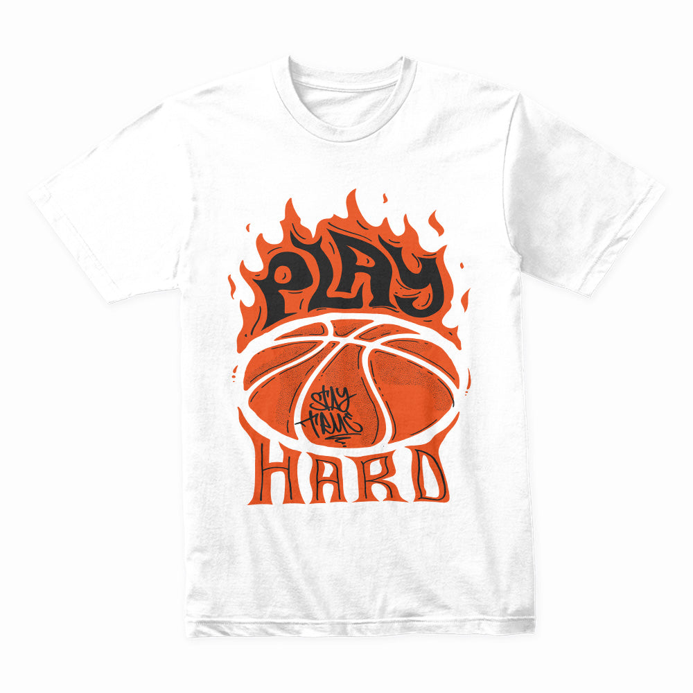 Fire Court: Play Hard Basketball Tee