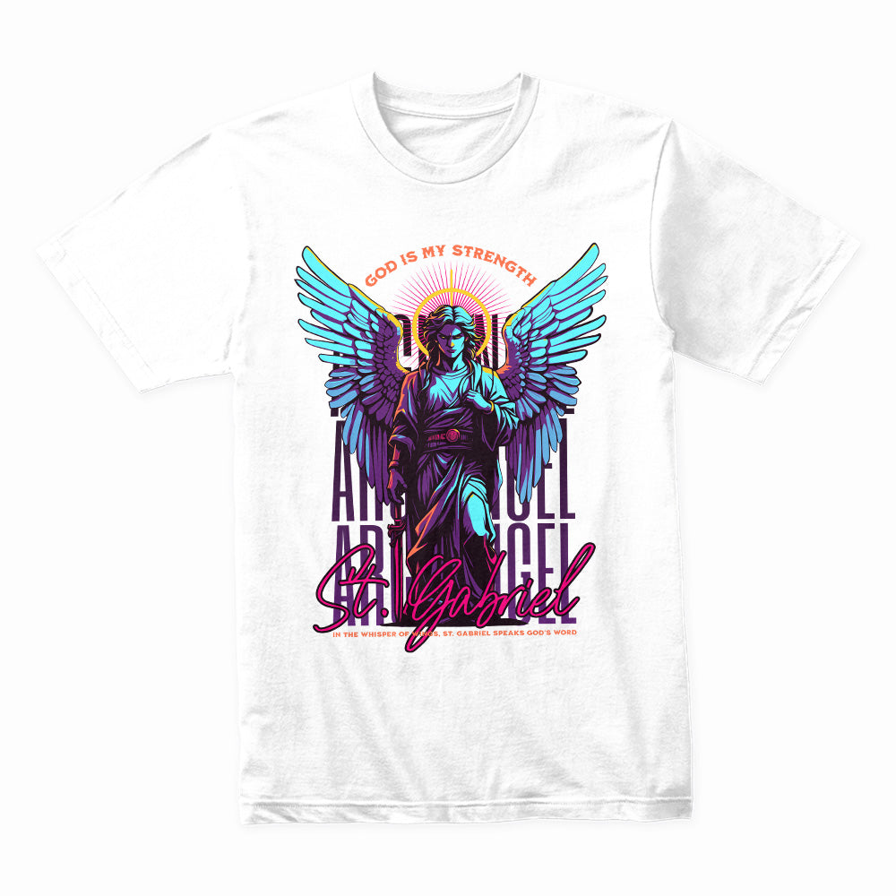 Neon Messenger: St. Gabriel Divine Strength Tee