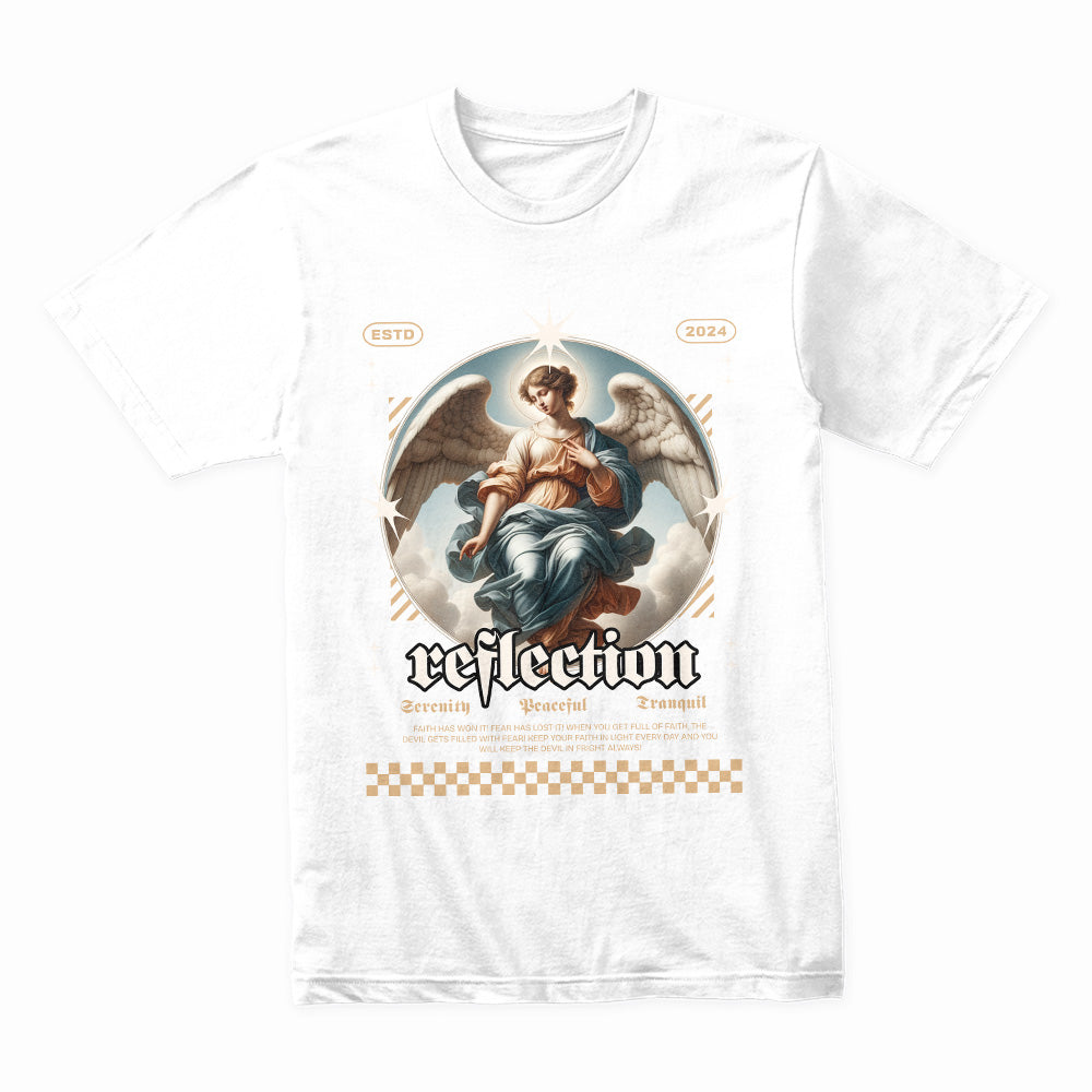 Reflection of Faith: Angelic Serenity Graphic Tee