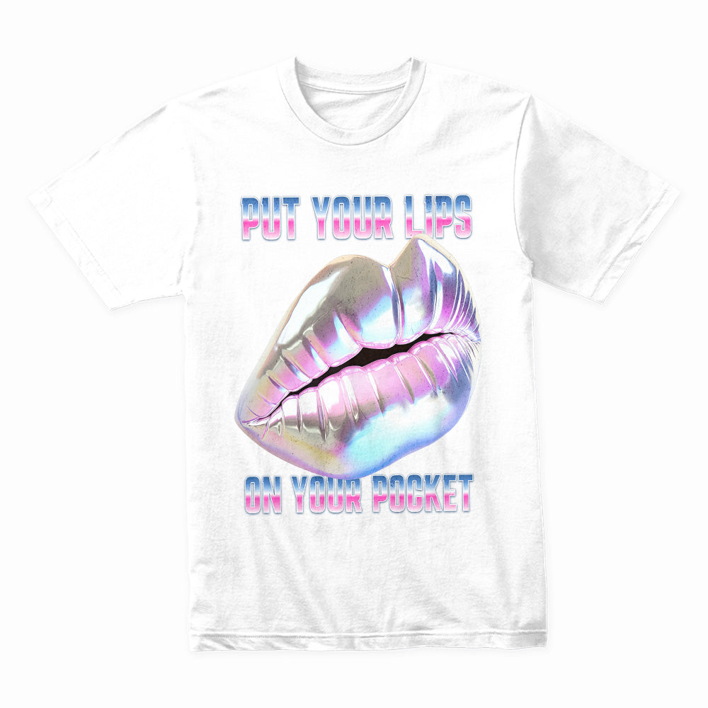 Holographic Kiss: Pocket Lips Statement Tee