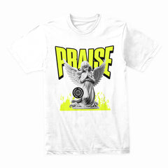 Celestial Reverence: Neon Praise Angel Tee