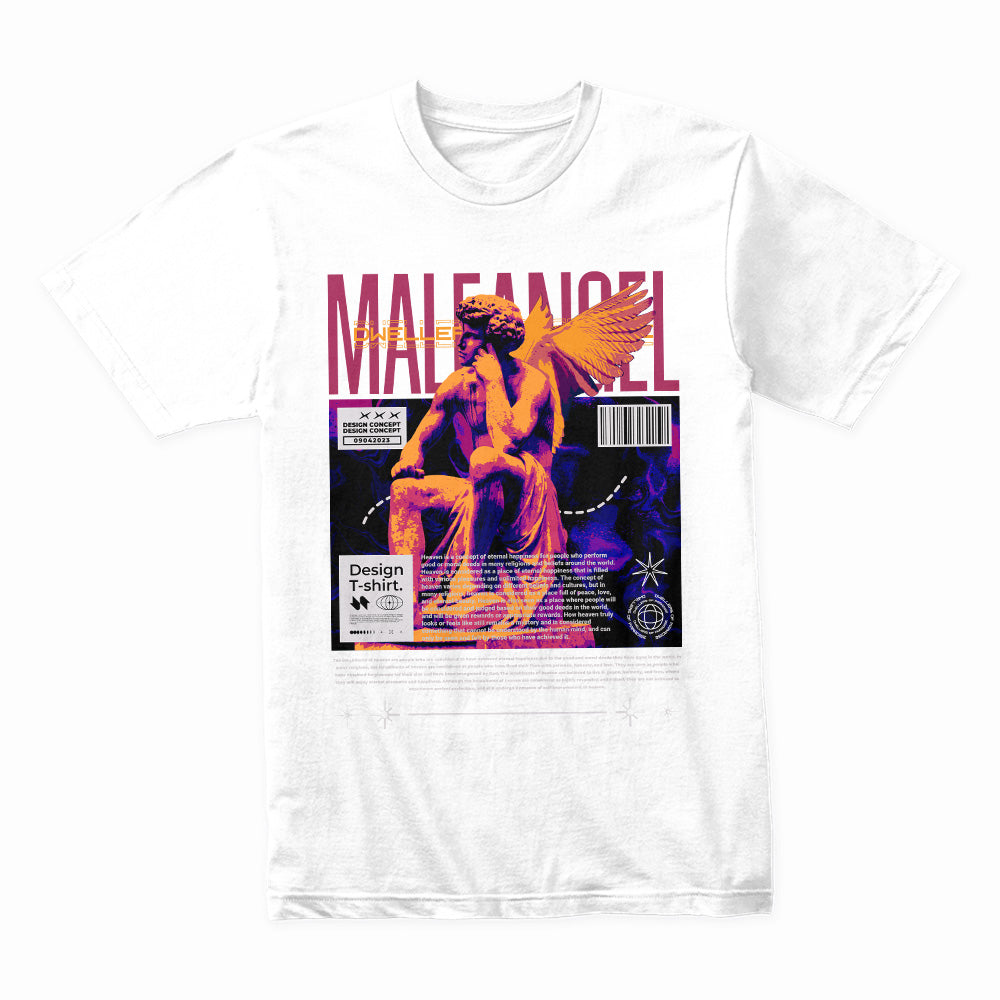 Male Angel: Neon Renaissance Streetwear Tee