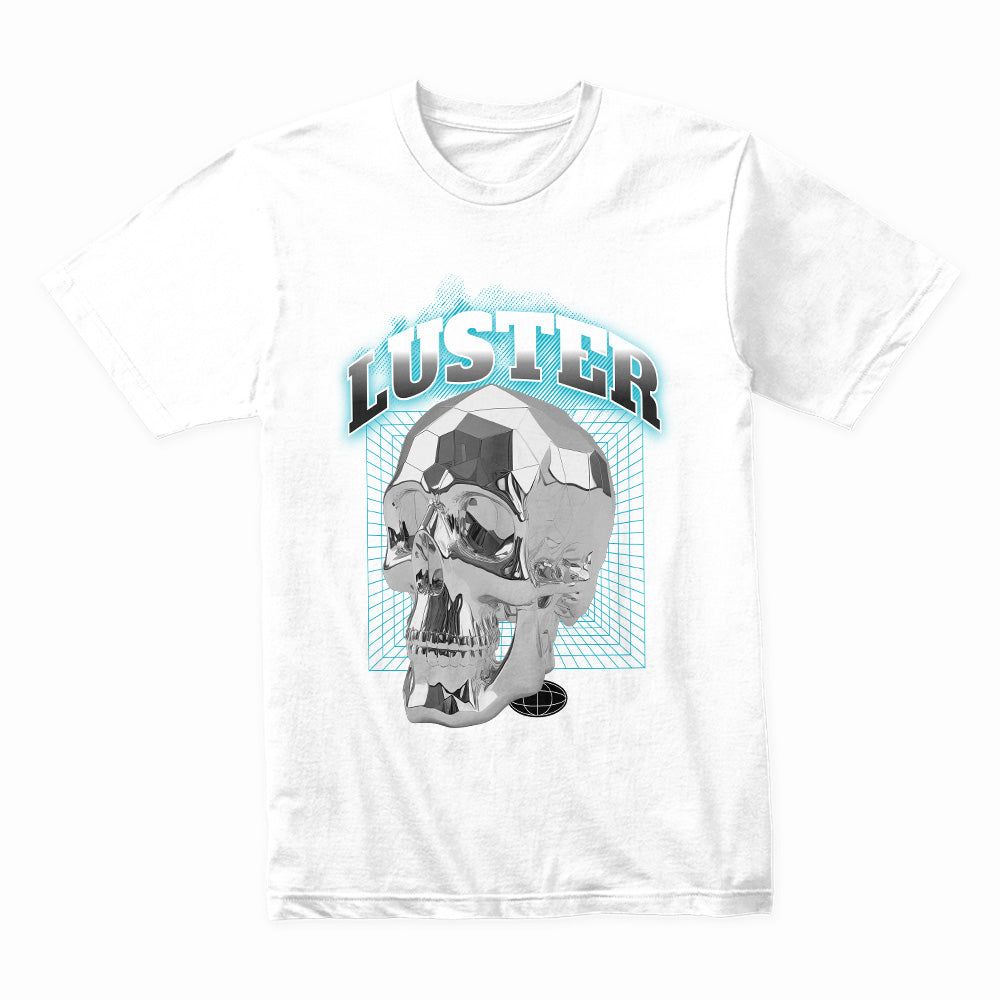 Neon Luster: Chrome Skull Brilliance Tee