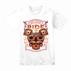 Just Enjoy the Ride and Wind - Bold Biker Skull T-Shirt