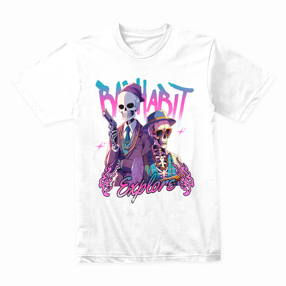 Vice Voyage: Neon Skeleton Bad Habit Tee