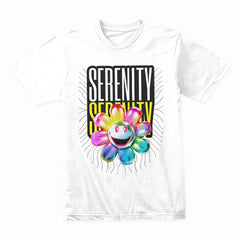 Serenity Bloom: Neon Smiley Flower Tee