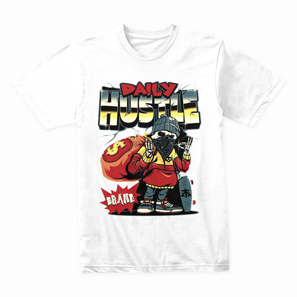 Daily Hustle" Urban Skater Skeleton Tee