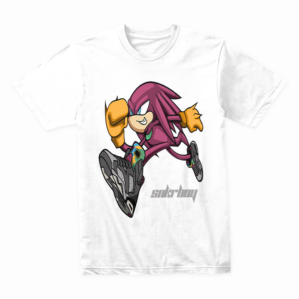 Knuckles 'Snkrboy' Hustle: Retro Gaming Streetwear Tee