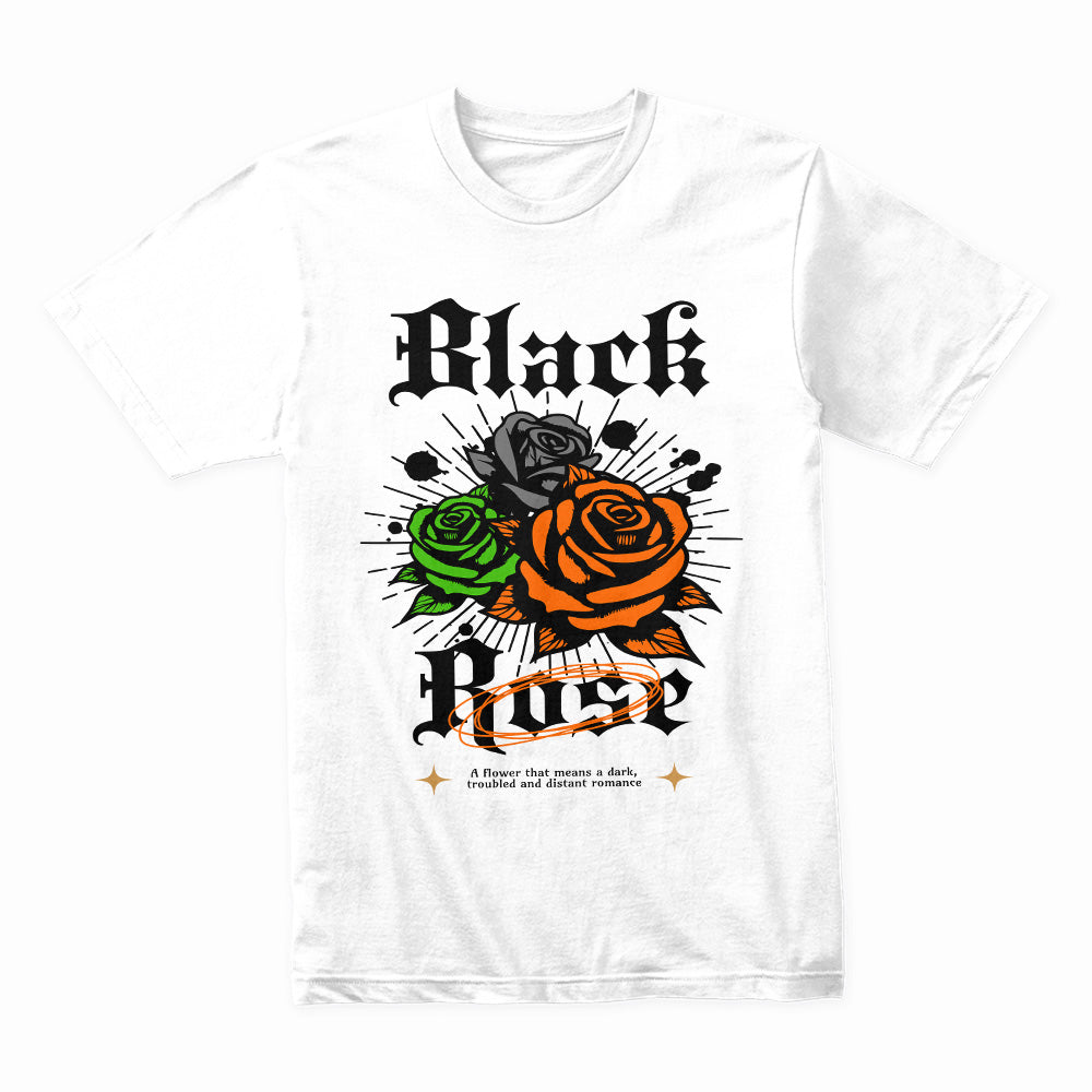 Black Roses: Neon Bloom Streetwear Tee