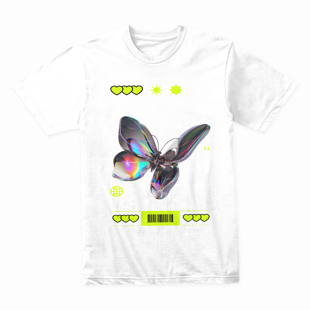 The Charmer: Holographic Butterfly Vibe Tee