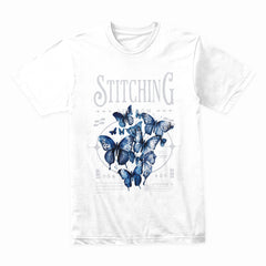 Stitching Freedom: Blue Butterfly Escape Tee