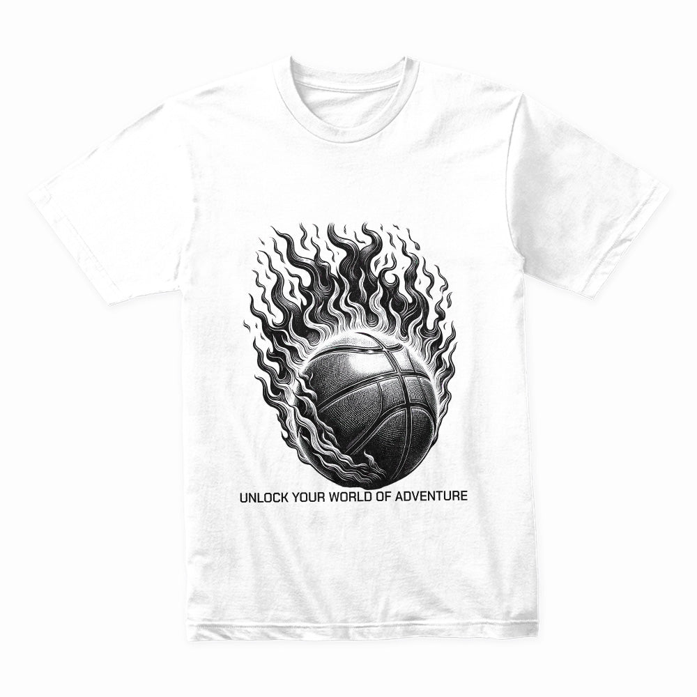Game Day Ignition: Flaming Basketball Power Tee