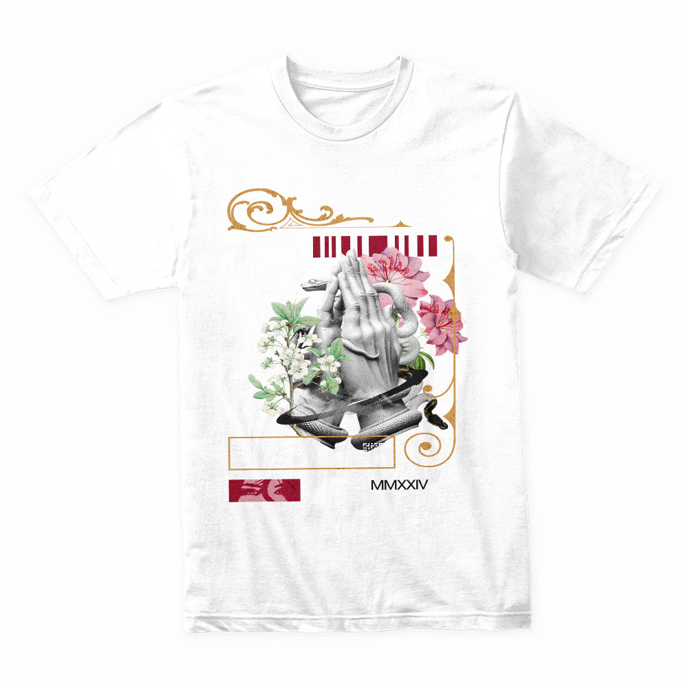 Blessed MMXCIV: Hands of Grace Floral Tee