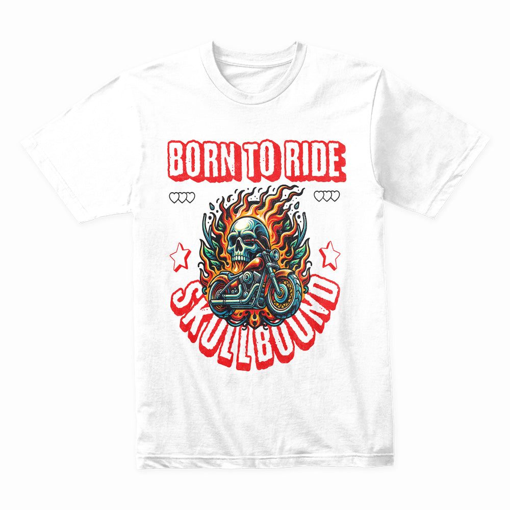Born to Ride Skullbound" Fiery Chopper Tee