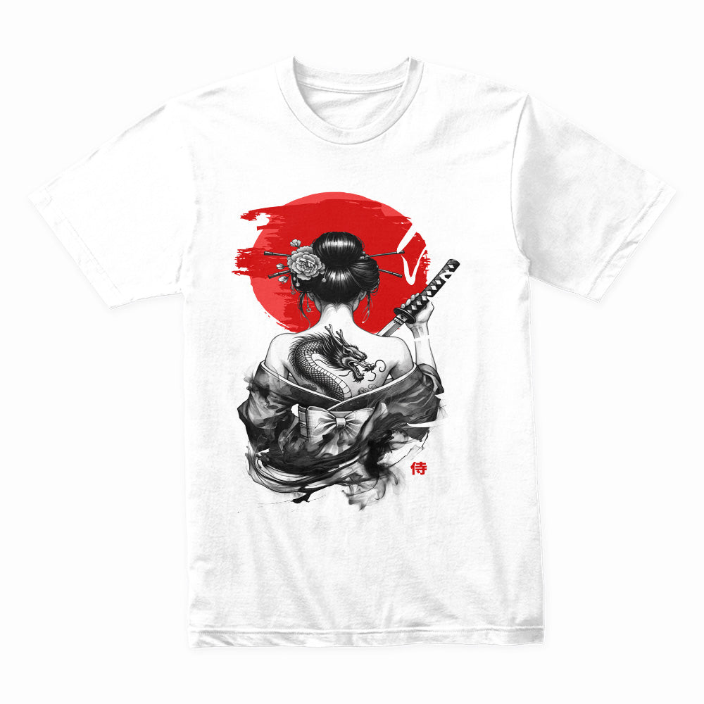 Dragon Geisha: Crimson Moon Warrior Tee