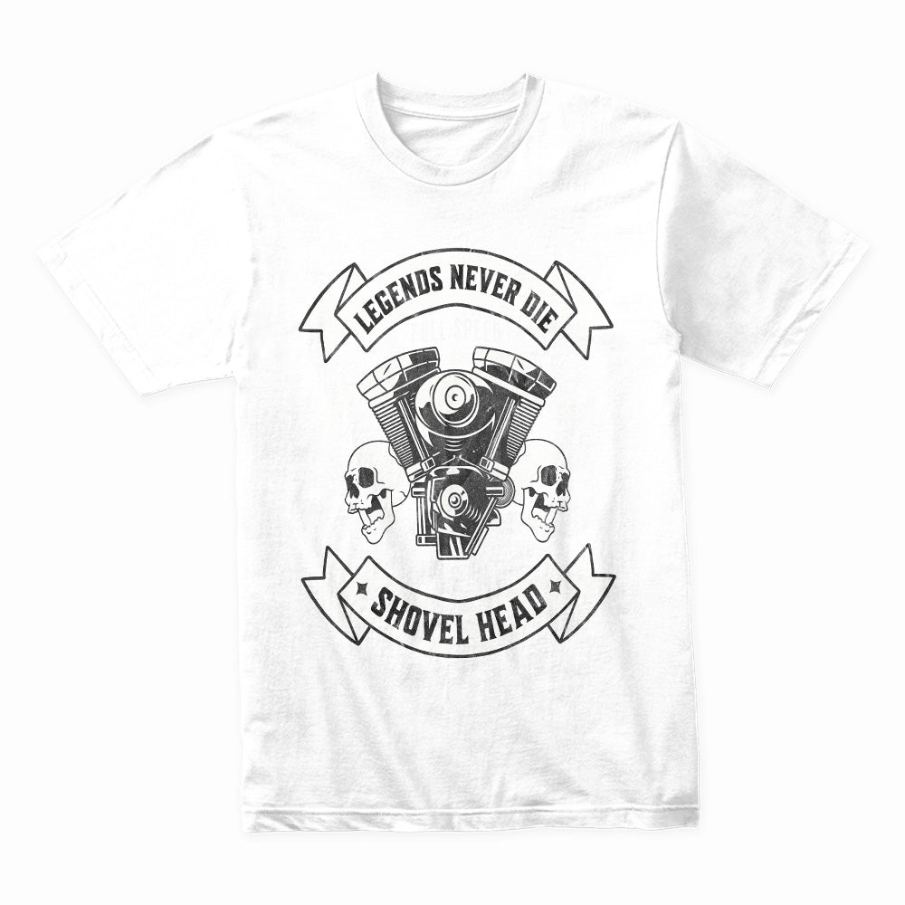 Legends Never Die Shovelhead Engine T-Shirt – Full Speed, Forever Free
