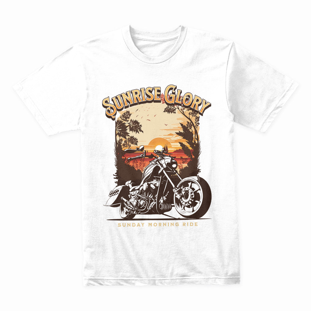 Sunrise Glory: Sunday Ride Chopper Tee
