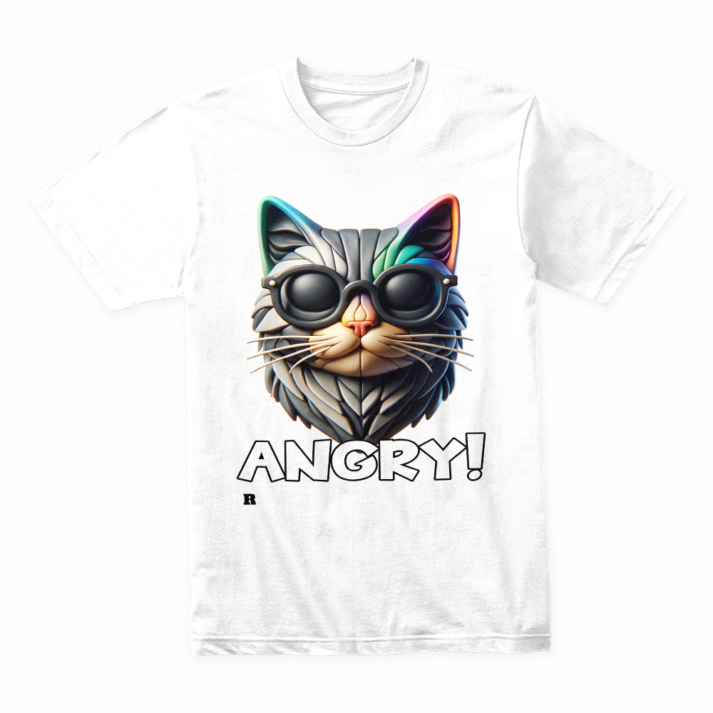 Furious Feline: Angry Cat Rebel Tee