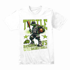 Turtle Showdown: Baseball vs Basketball Tee