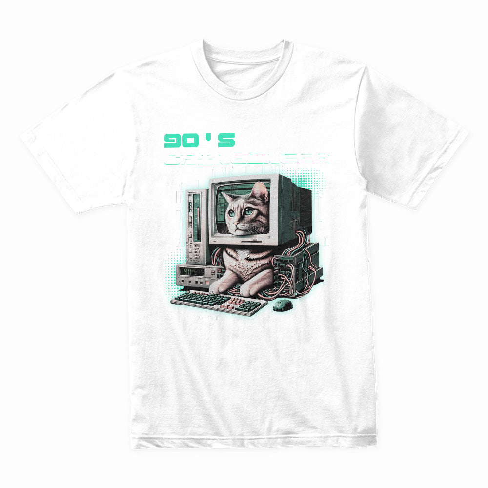 Retro Catngineer: 90’s Techno Kitty Tee