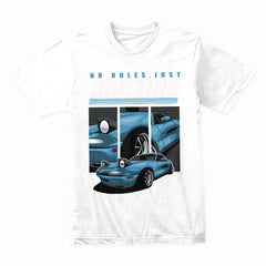 No Rules, Just Drifting Miata T-Shirt – Slide Culture Edition