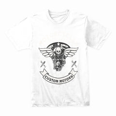 American Custom Motors – Vintage Motorcycle Skull T-Shirt