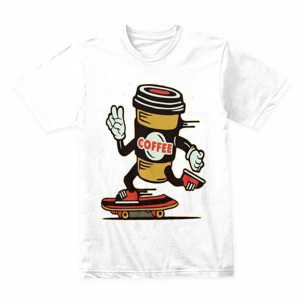 Caffeine Cruiser: Skate & Sip Coffee Tee