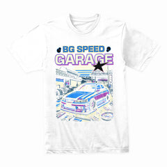 BG Speed Garage JDM Tuning T-Shirt – Neon Drift Garage Edition