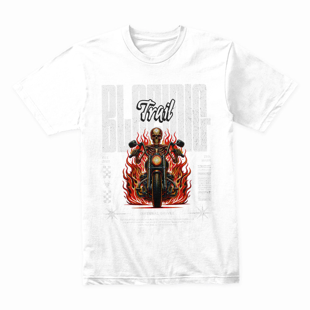 Blazing Trail – Infernal Skeleton Biker T-Shirt