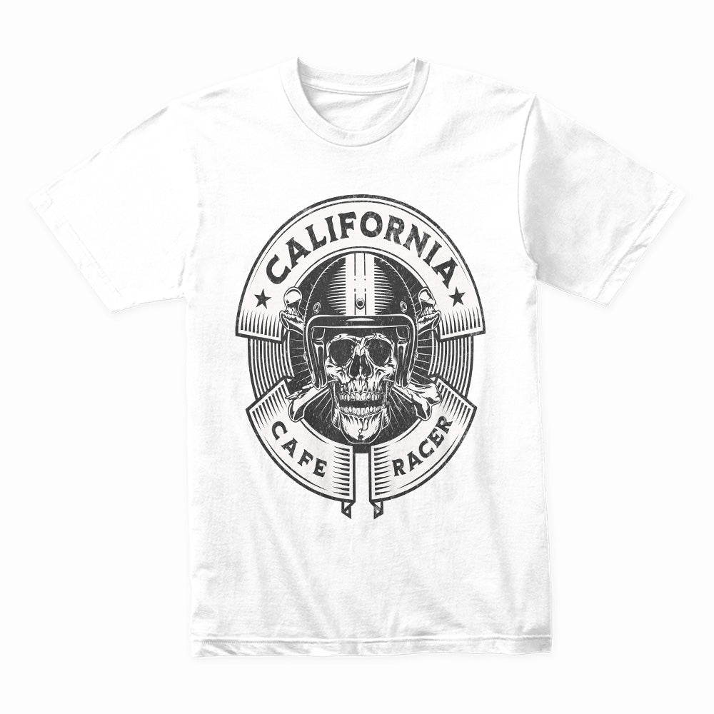 California Café Racer – Vintage Skull Biker T-Shirt