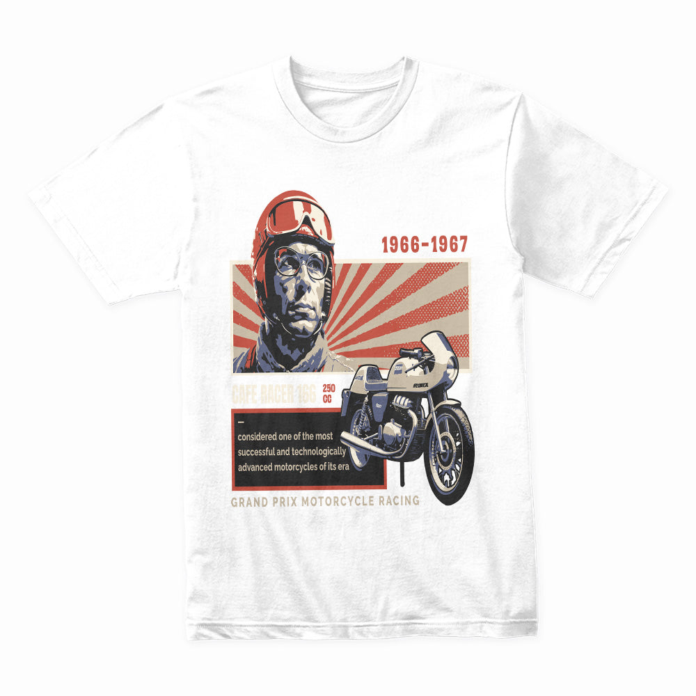 Vintage Grand Prix Café Racer 166 – Retro Motorcycle Racing T-Shirt