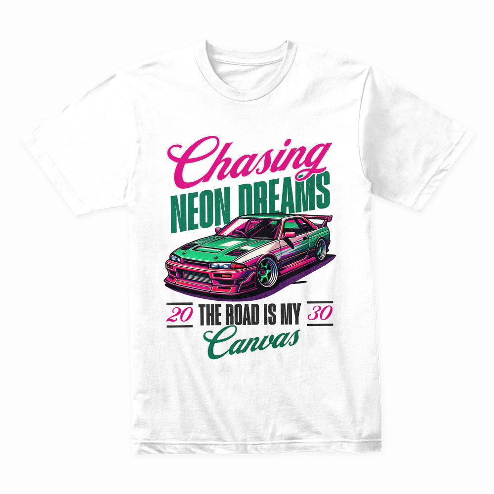 Chasing Neon Dreams – Retro Racing Art T-Shirt