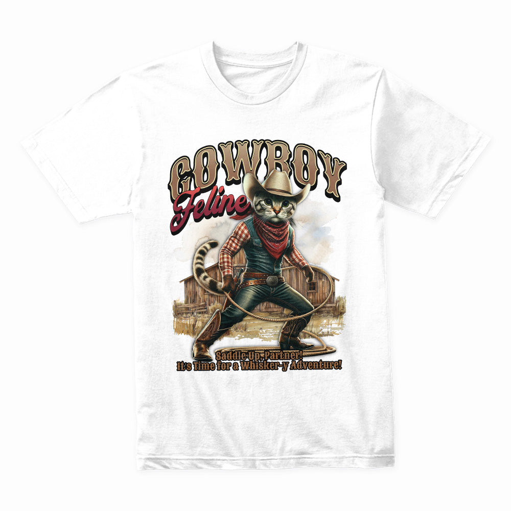 Whisker Wrangler: “Cowboy Feline” Western Adventure Tee