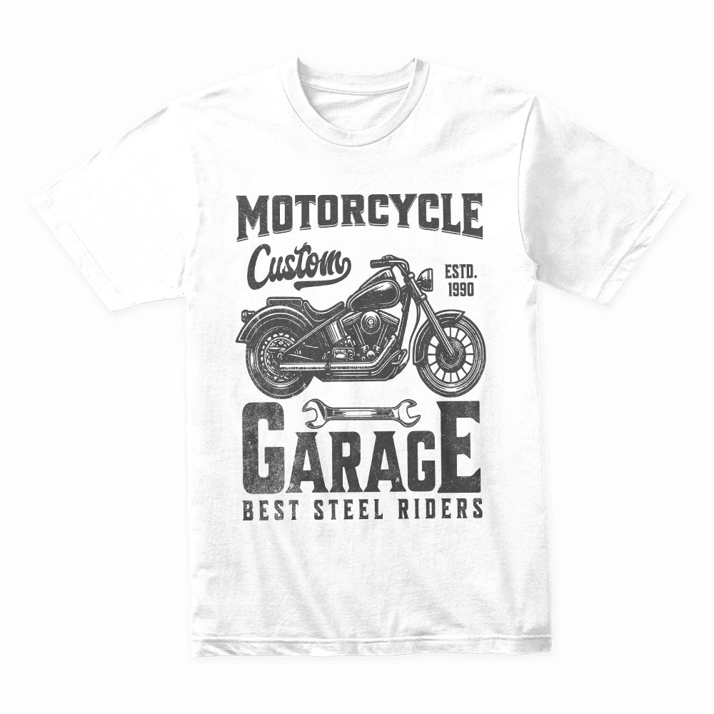 Custom Motorcycle Garage – Best Steel Riders T-Shirt