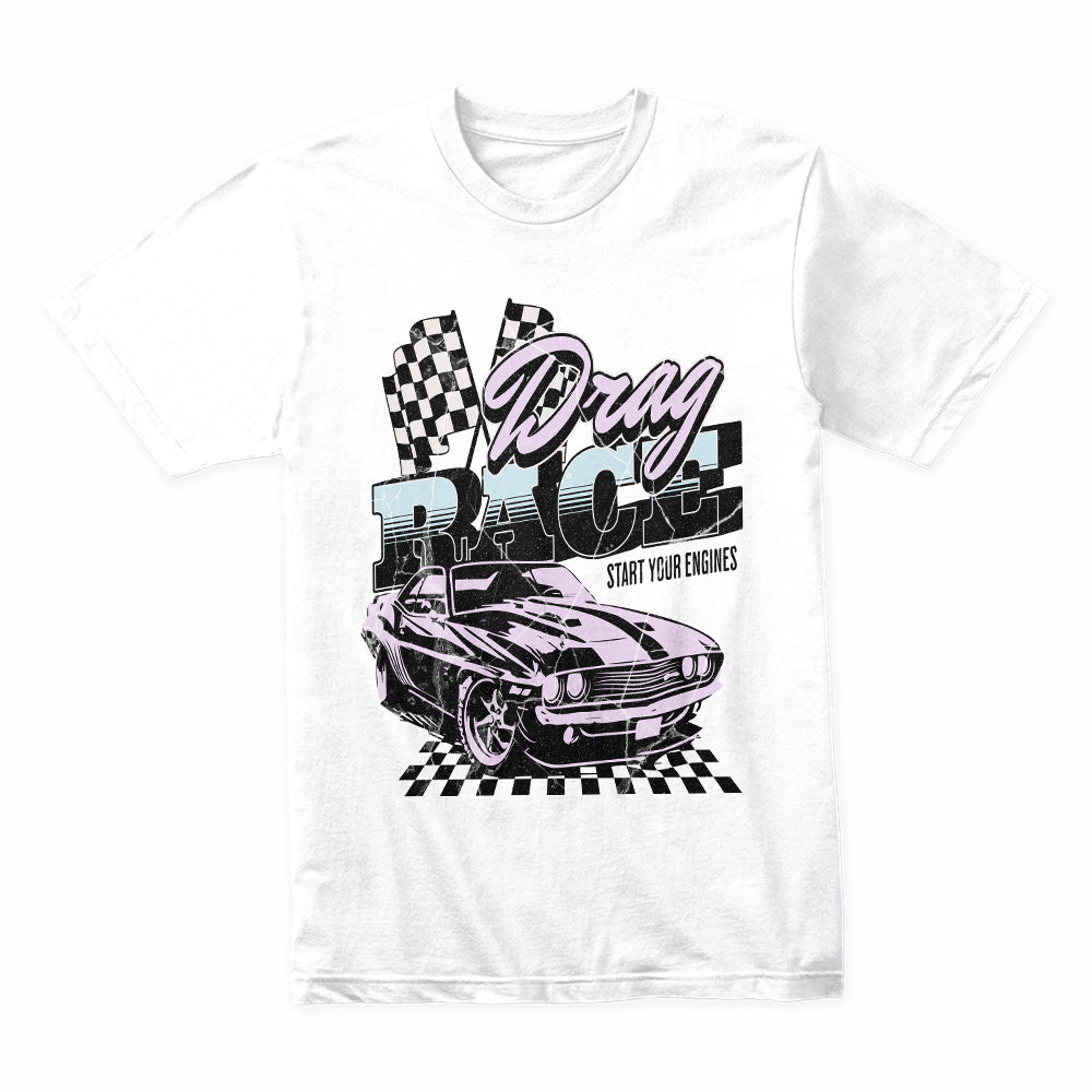 Drag Race - Retro Muscle Car Racing Tee