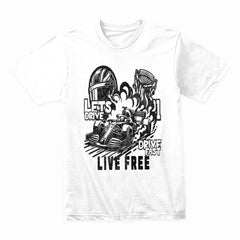 Drive Fast, Live Free - Formula Racing Freedom Tee