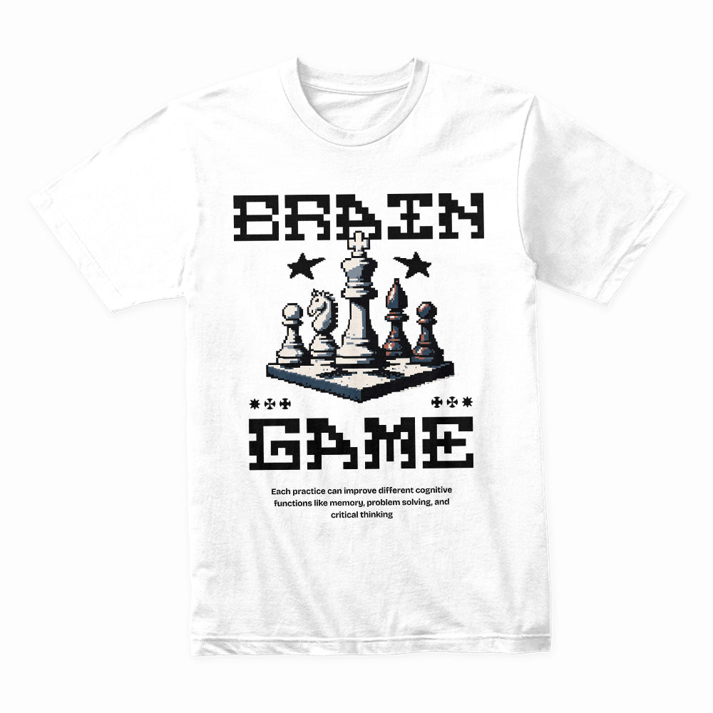 Brain Game T-Shirt – Strategic Chess Pixel Art Edition